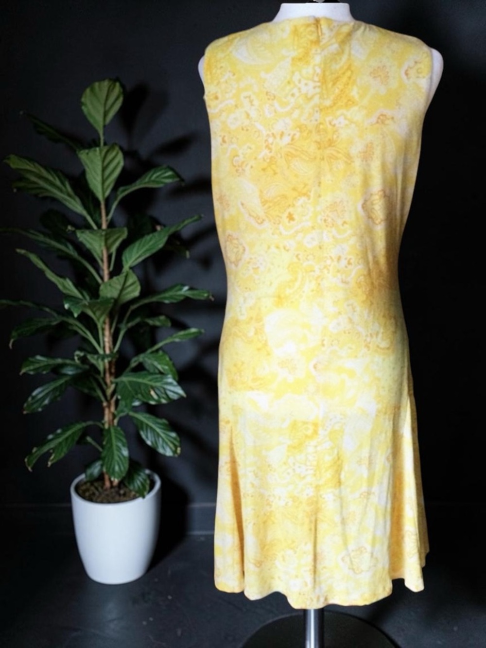 🎉HP🎉 MICHAEL MICHAEL KORS Sleeveless Mini Dress XL – Yellow Floral Paisley, NWT - Picture 7 of 14